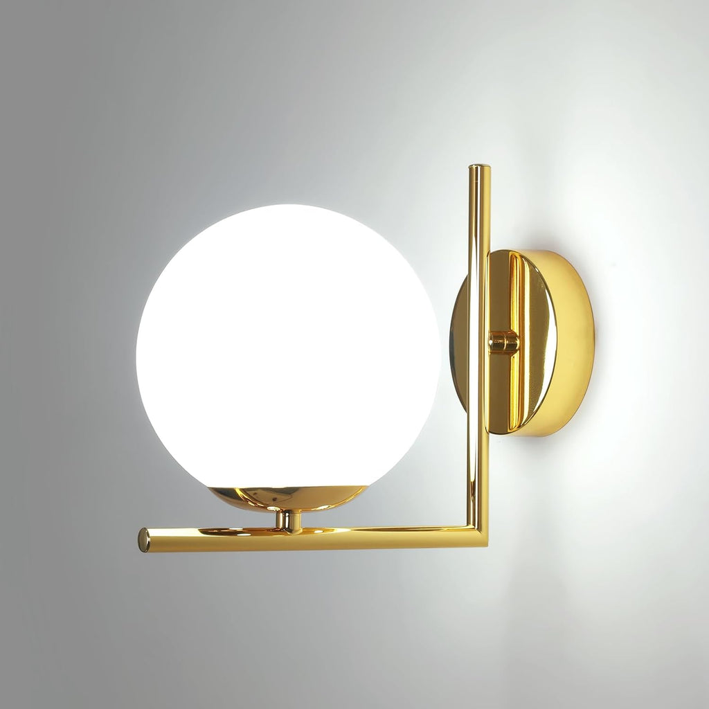 DELIPOP Vintage Vägglampa – Elegant glaskula med guldfinish