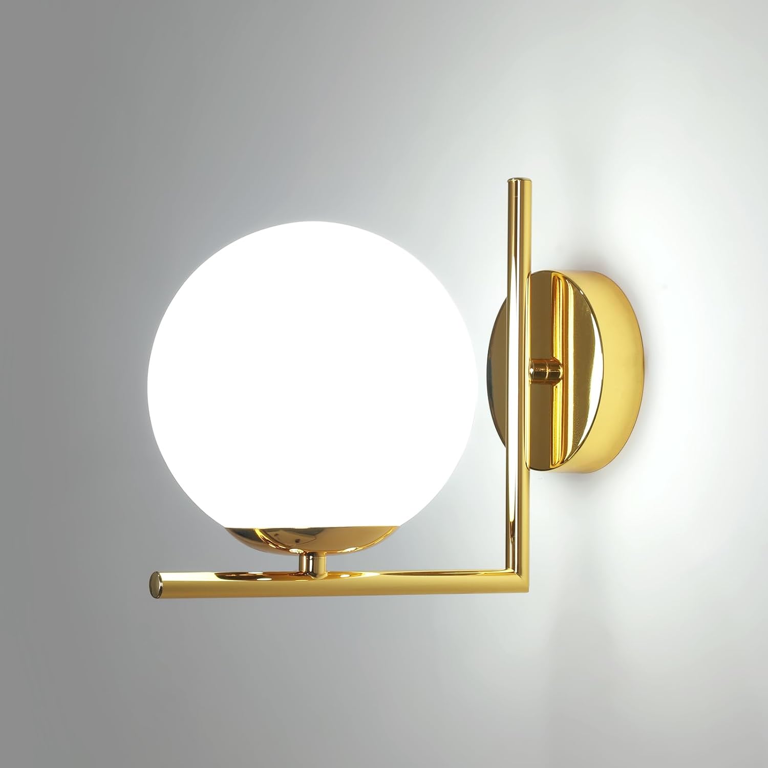 DELIPOP Vintage Vägglampa – Elegant glaskula med guldfinish