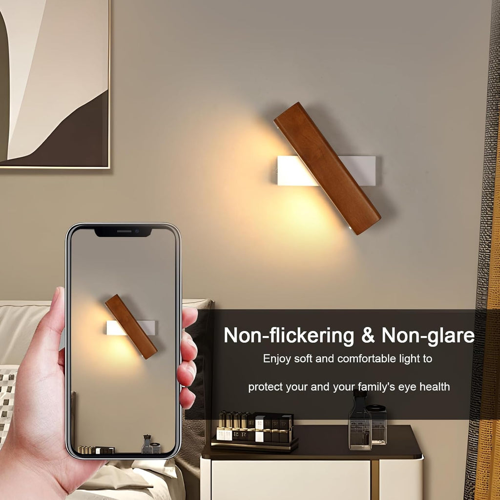 DELIPOP Vägglampa i Trä – Modern design med 360° justerbarhet