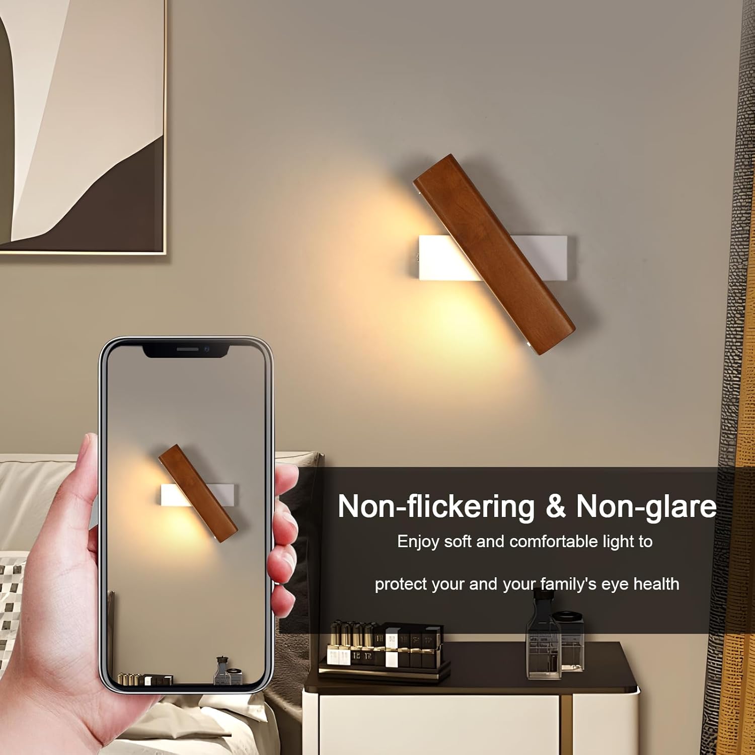 DELIPOP Vägglampa i Trä – Modern design med 360° justerbarhet