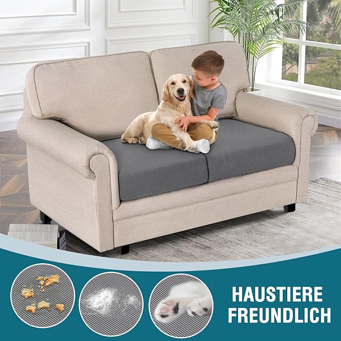 BellaHills Sittkuddfodral – Ge din soffa ett nytt liv (2-pack, Grå)