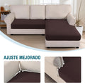 BellaHills Sofföverdrag – Komplett set för hörnsoffa (Chaise Longue + 2-sits) i brunt