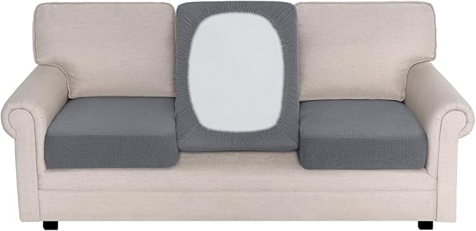 BellaHills Sittkuddfodral – Komplett set för 3-sits soffa (3-pack, Grå)