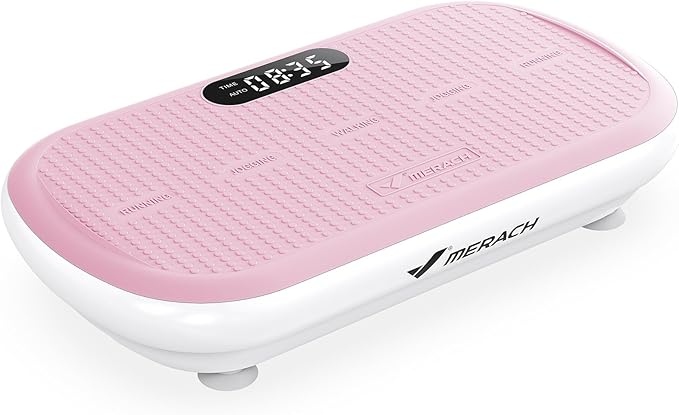 MERACH Kraftfull Vibrationsplatta – För effektiv träning och kroppsformning rosa