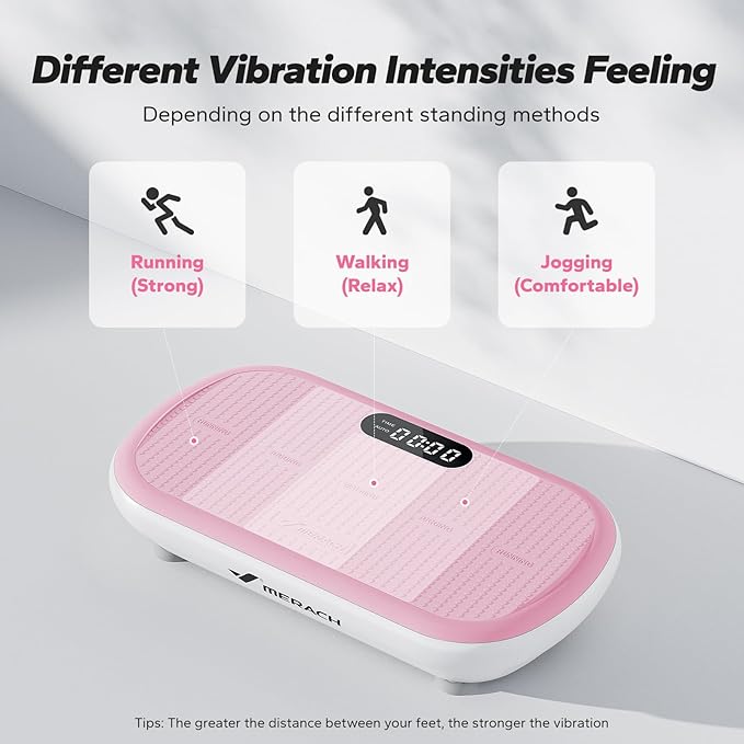 MERACH Kraftfull Vibrationsplatta – För effektiv träning och kroppsformning rosa