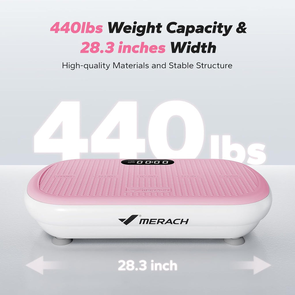 MERACH Kraftfull Vibrationsplatta – För effektiv träning och kroppsformning rosa