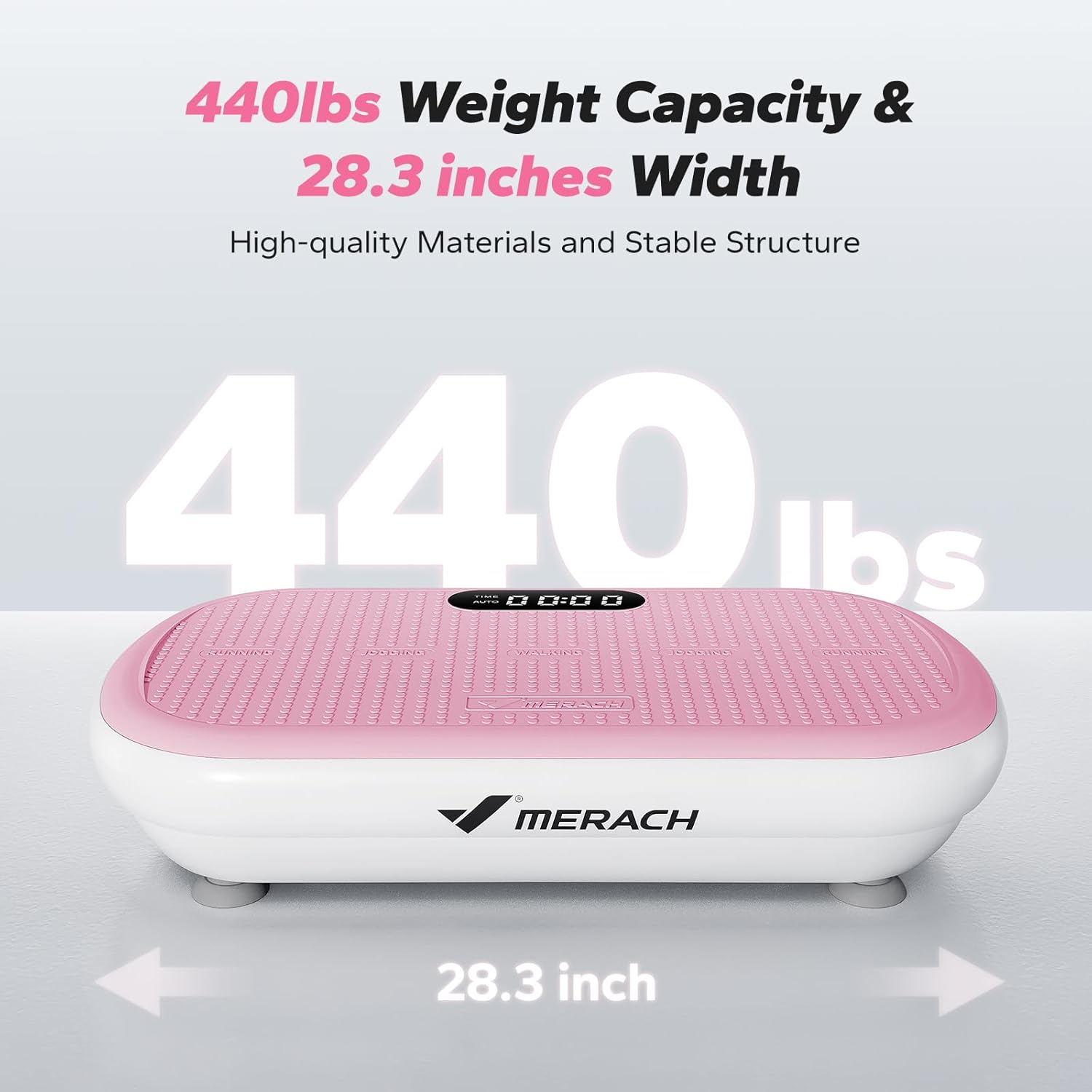 MERACH Kraftfull Vibrationsplatta – För effektiv träning och kroppsformning rosa