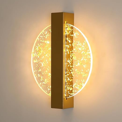 DELIPOP Modern Vägglampa – Cirkulär design i elegant guldfinish (12W)