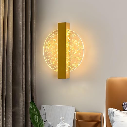 DELIPOP Modern Vägglampa – Cirkulär design i elegant guldfinish (12W)
