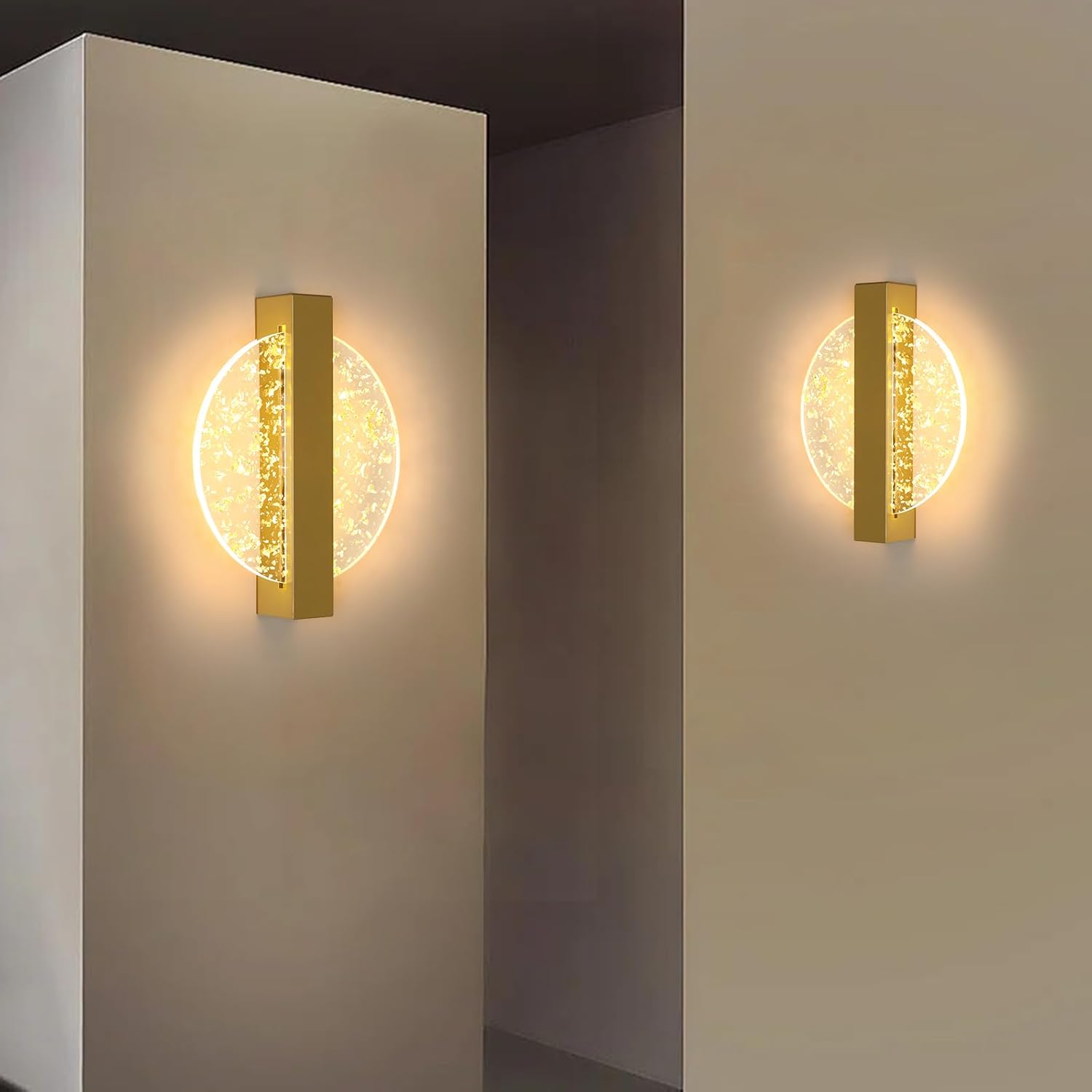 DELIPOP Modern Vägglampa – Cirkulär design i elegant guldfinish (12W)