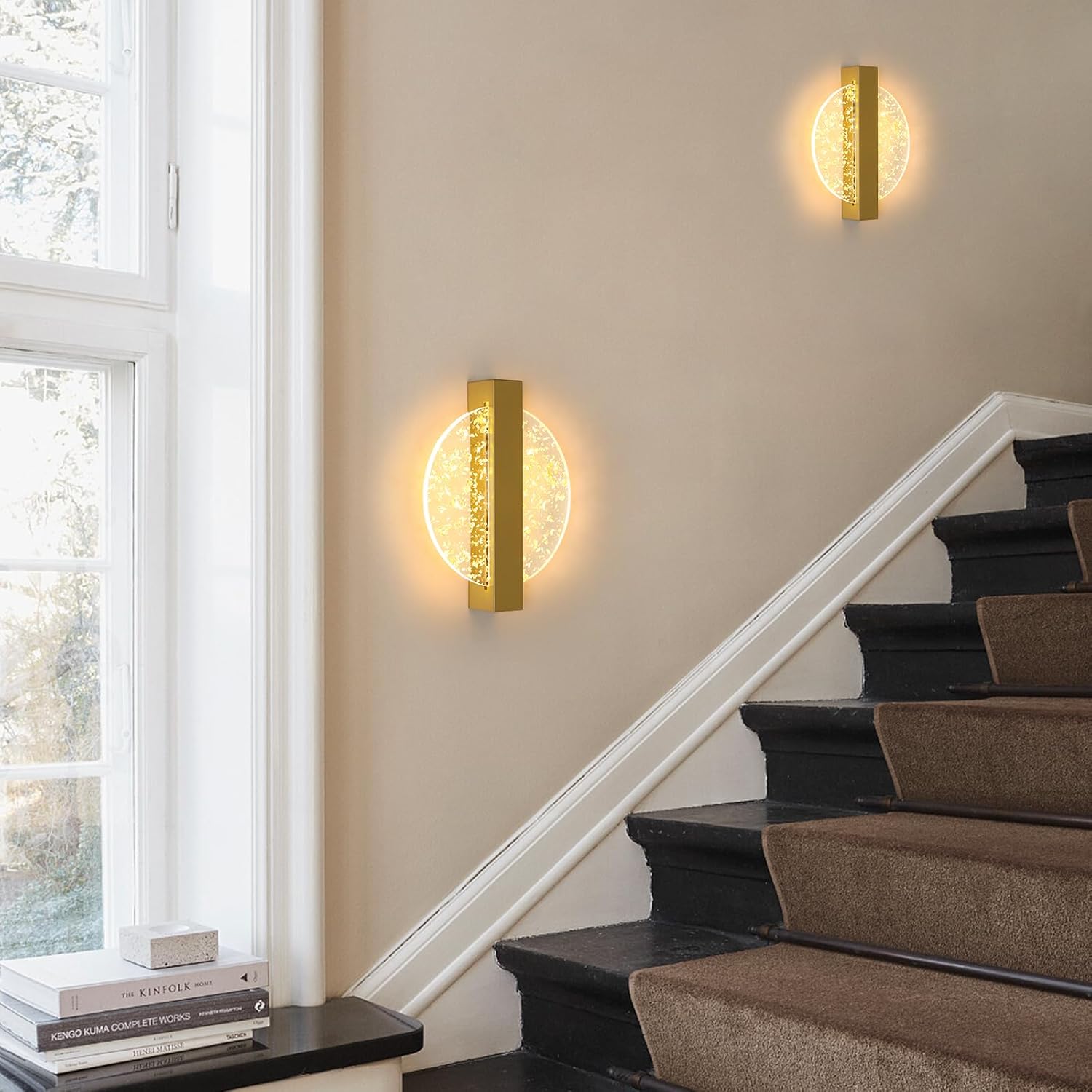 DELIPOP Modern Vägglampa – Cirkulär design i elegant guldfinish (12W)