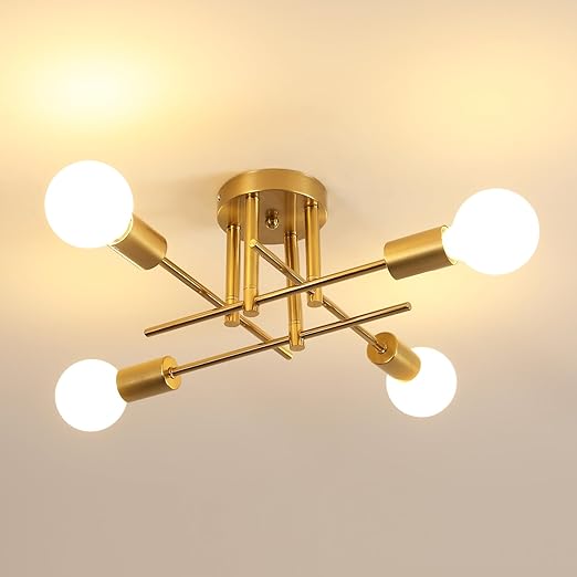 DELIPOP Sputnik Taklampa – Modern elegans med 5 ljuskällor (Guld)
