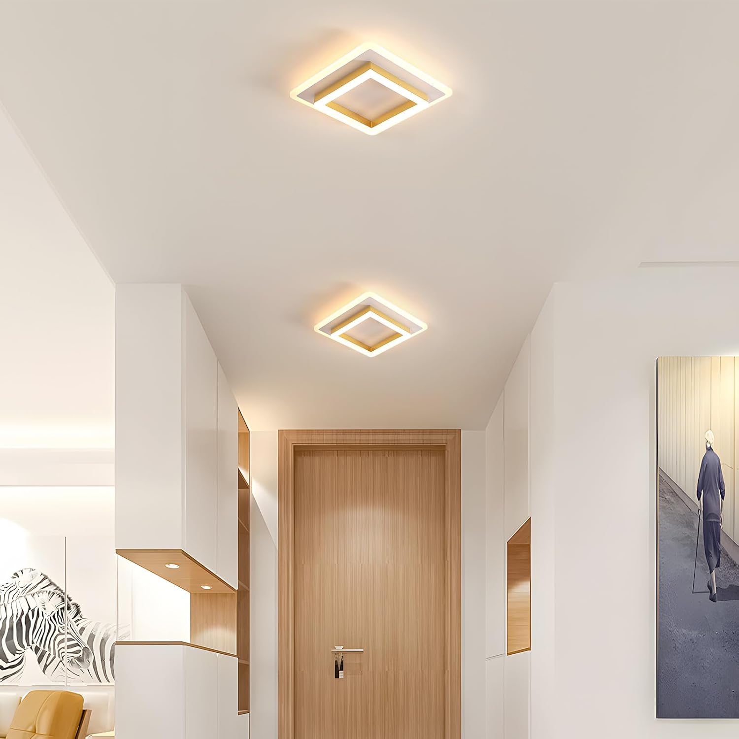 DELIPOP Modern Taklampa – Elegant geometrisk design i guld (30W)