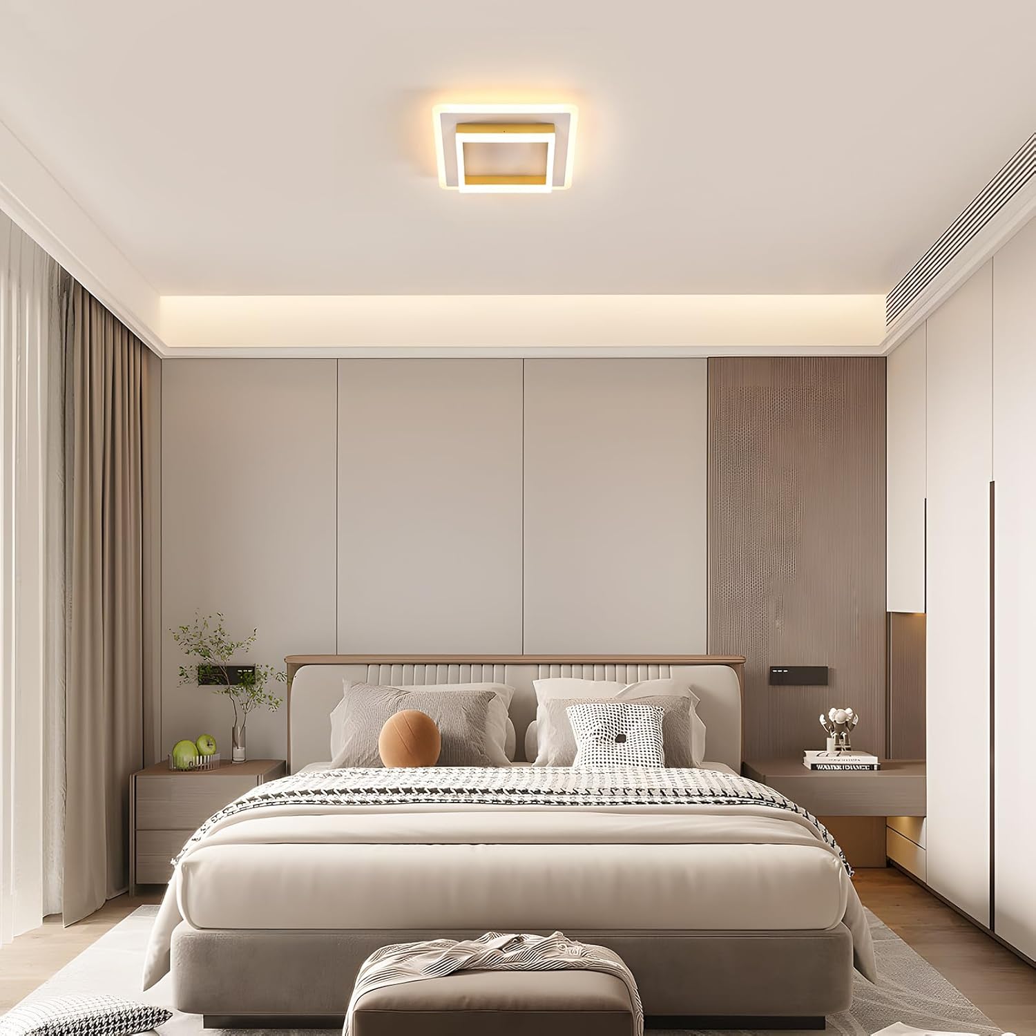 DELIPOP Modern Taklampa – Elegant geometrisk design i guld (30W)