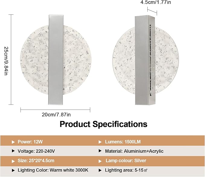 DELIPOP Modern Vägglampa – Cirkulär design med varmt ljussken (12W)