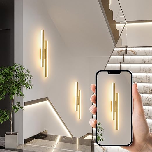 DELIPOP Modern Vägglampa – 3 valbara ljuslägen i stilren guldfinish (16W)  3000K/4500K/6500K [Energy Class E]