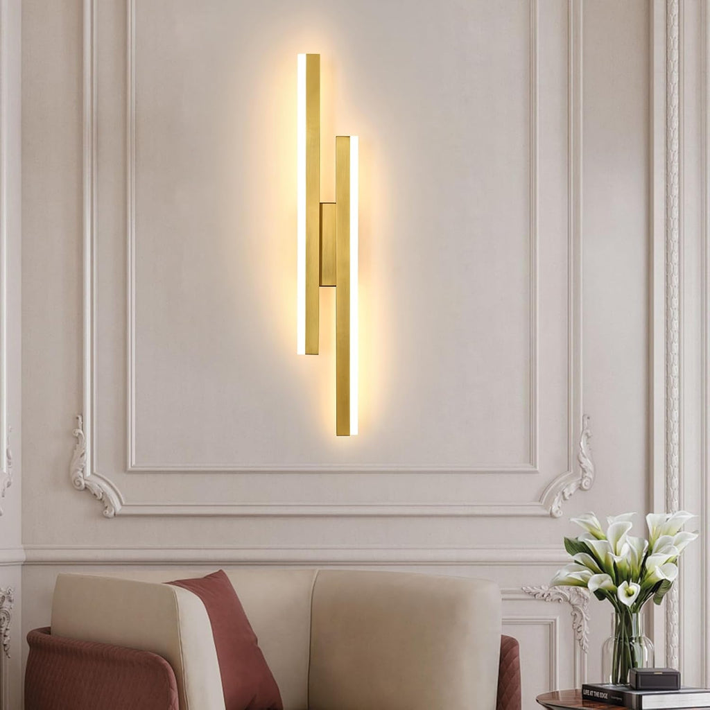 DELIPOP Modern Vägglampa – 3 valbara ljuslägen i stilren guldfinish (16W)  3000K/4500K/6500K [Energy Class E]