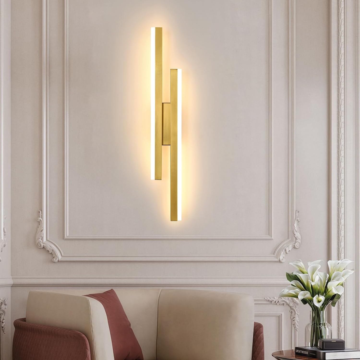 DELIPOP Modern Vägglampa – 3 valbara ljuslägen i stilren guldfinish (16W)  3000K/4500K/6500K [Energy Class E]