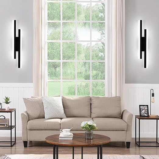 DELIPOP Modern Vägglampa – Cirkulär design i mattsvart (12W, Kallvitt ljus)