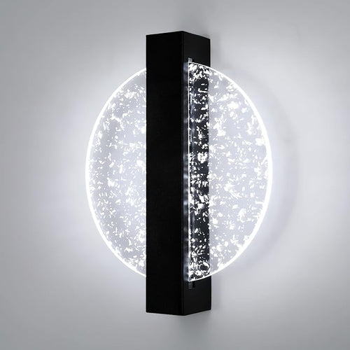 DELIPOP Modern Vägglampa – Cirkulär design i mattsvart (12W, Kallvitt ljus)