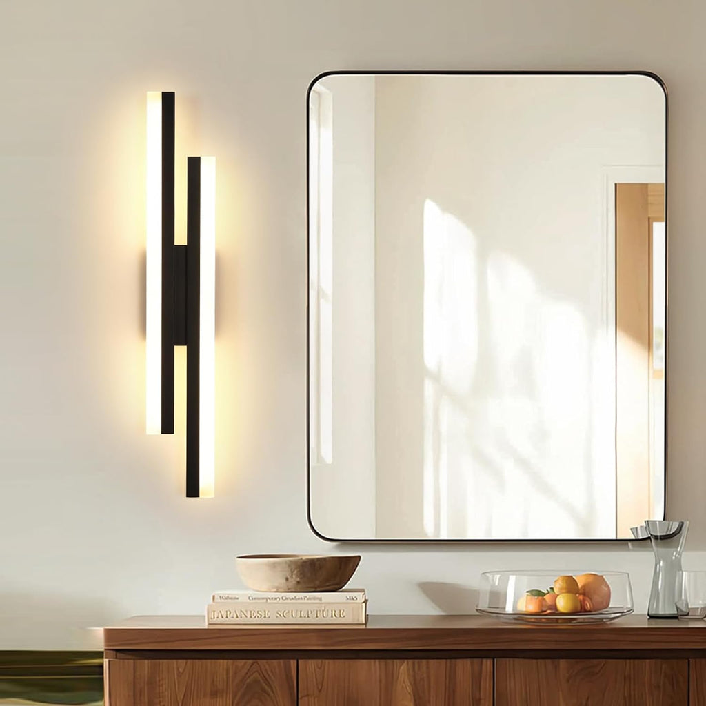 DELIPOP Modern Vägglampa – Elegant, långsträckt design i mattsvart (18W)