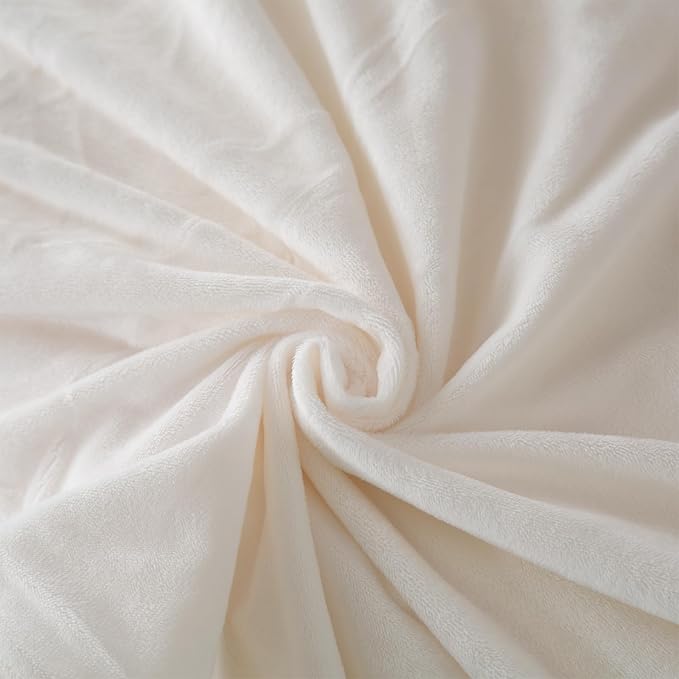 EMME Lyxigt Bäddset i fuskpäls – Mjukt & Inbjudande (200x200cm, Vit)