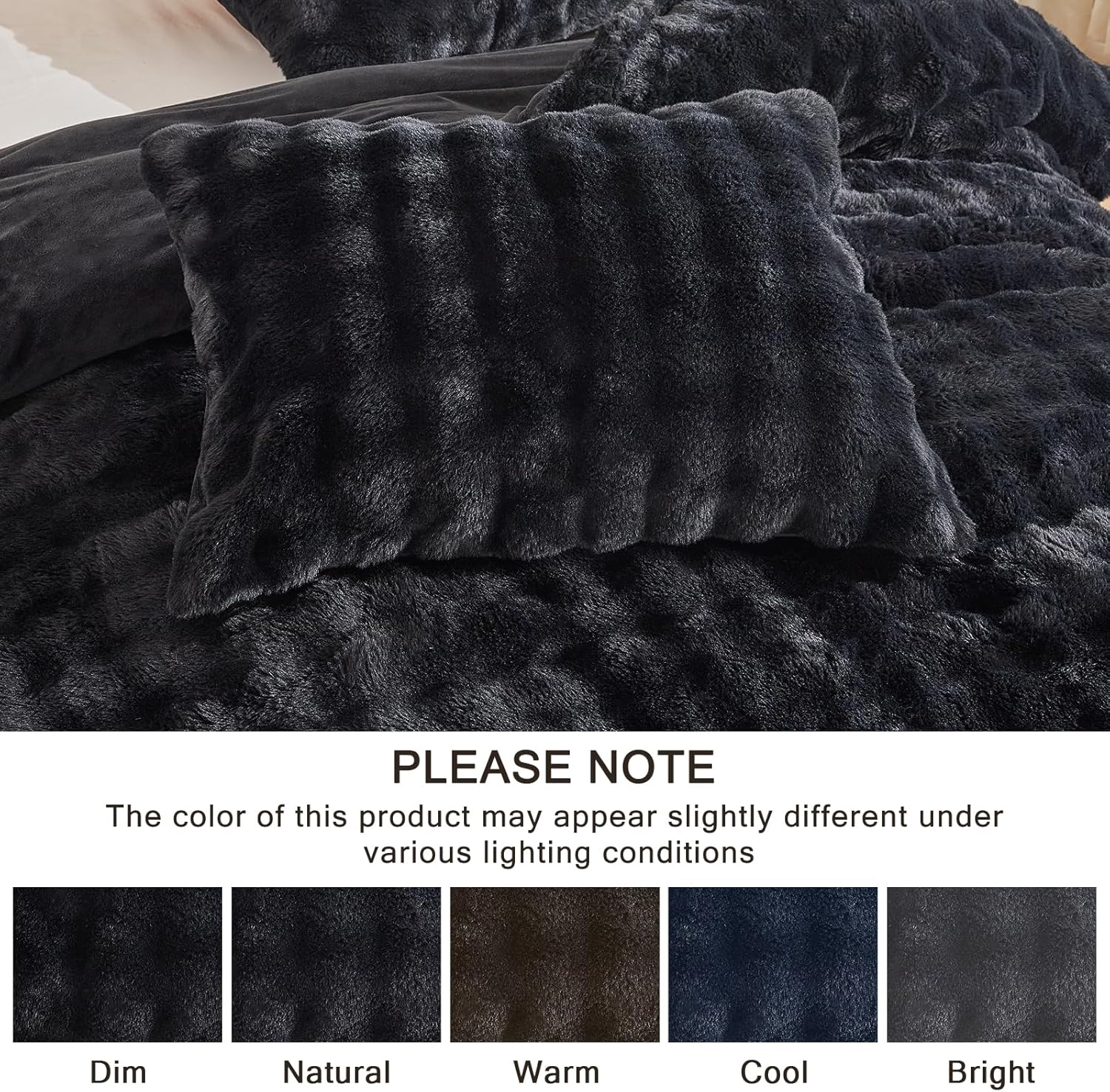 EMME Vinterbäddset "Rabbit Fur" – Lyxig elegans i djupsvart (200x200cm)