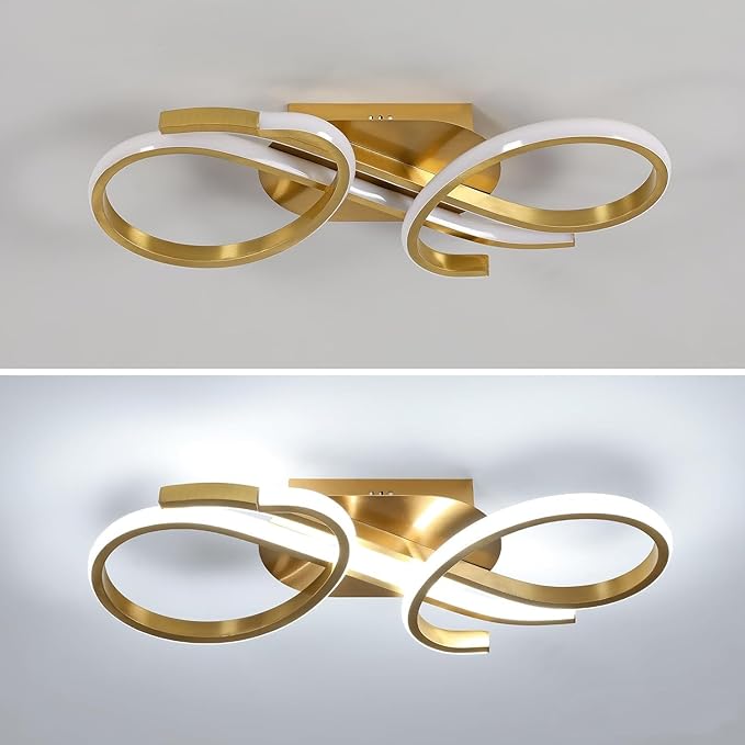 Elegant DELIPOP LED-taklampa i Guld – Dimbar med Fjärrkontroll