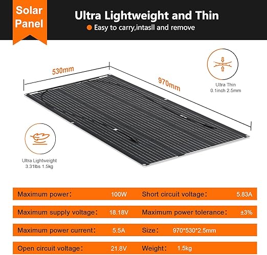 Flexibel Solpanel – Frihet och grön el var du än befinner dig 100WATT