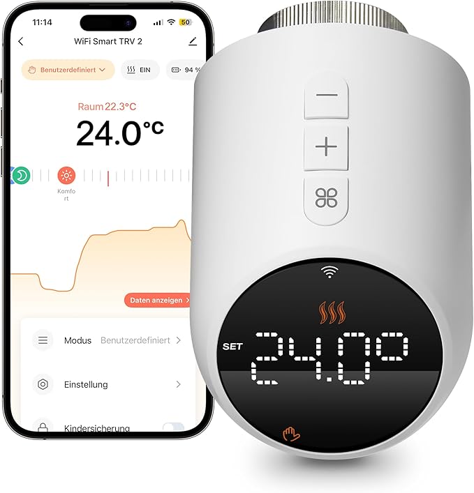 Smart Termostat för Radiatorer – Ta kontroll över värmen i varje rum Kompatibel med Tuya/Smart Life APP, Alexa/Google Home