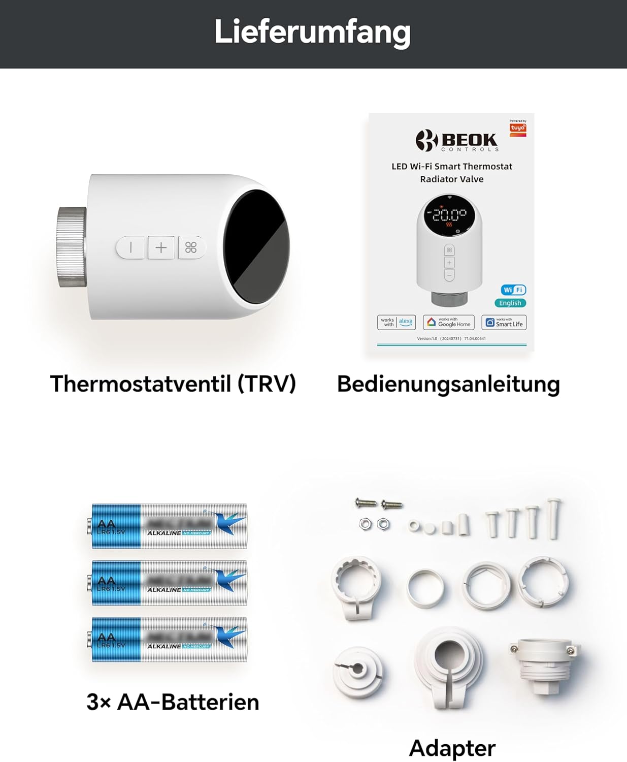 Smart Termostat för Radiatorer – Ta kontroll över värmen i varje rum Kompatibel med Tuya/Smart Life APP, Alexa/Google Home