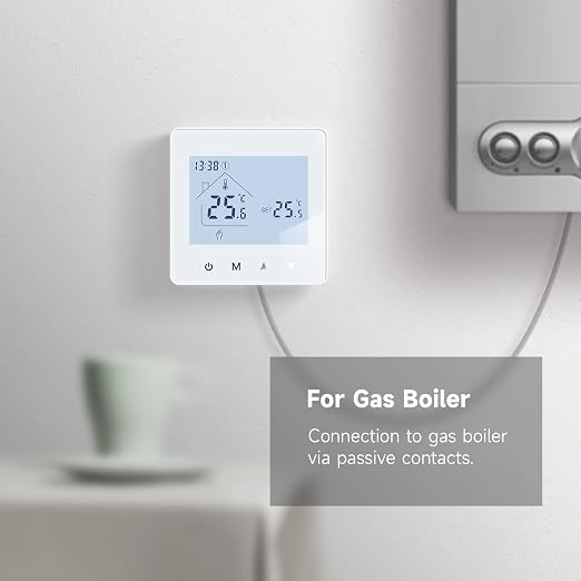 Beok BOT-R6W – Trådlös frihet och smart värmestyrning Batteri Operativ 3 AA, BOT - R6W White