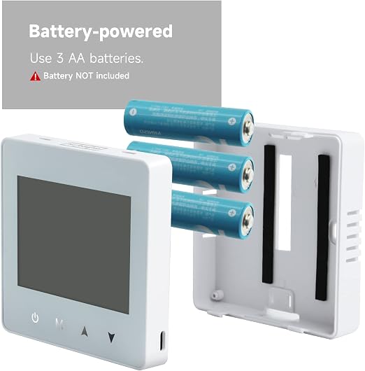 Beok BOT-R6W – Trådlös frihet och smart värmestyrning Batteri Operativ 3 AA, BOT - R6W White