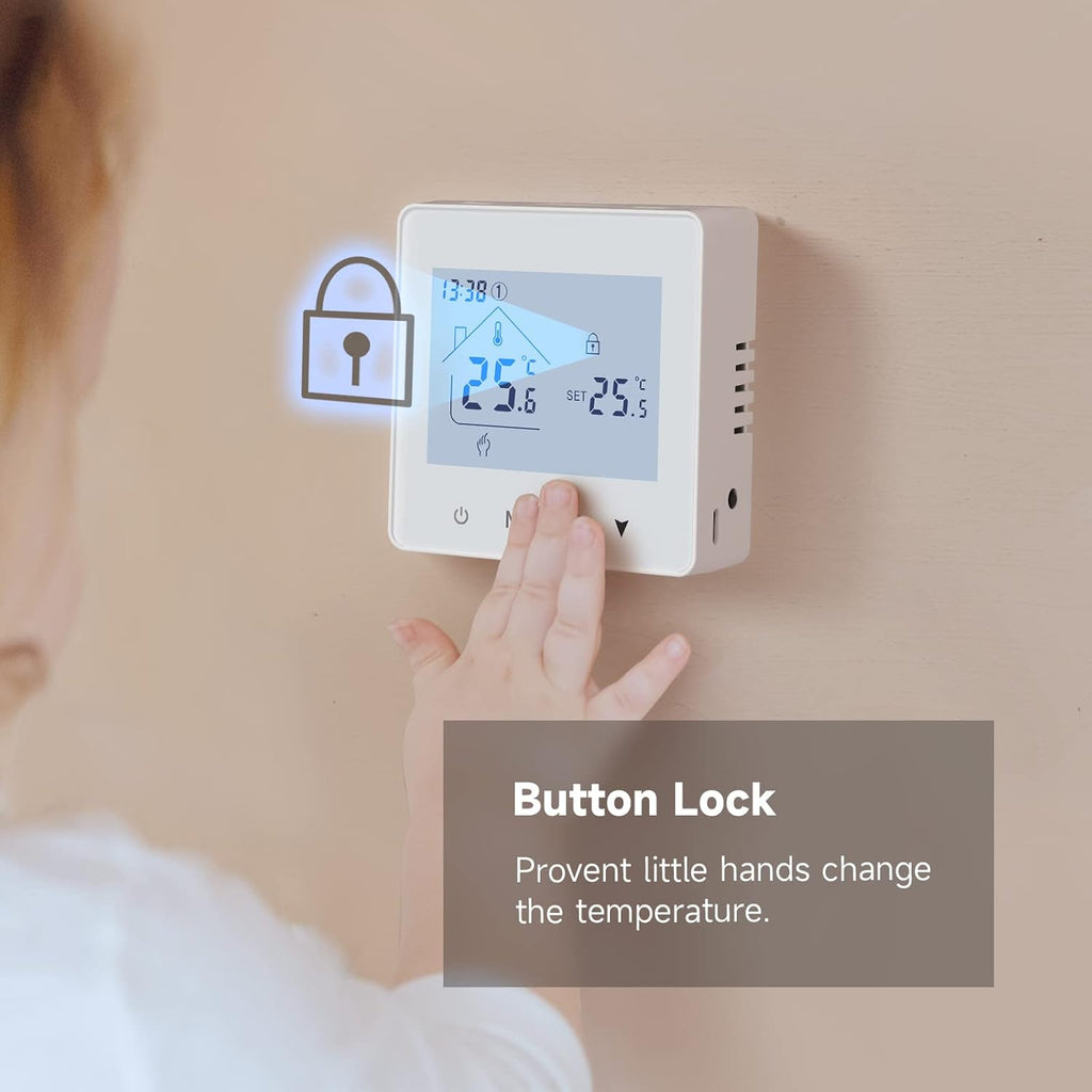 Beok BOT-R6W – Trådlös frihet och smart värmestyrning Batteri Operativ 3 AA, BOT - R6W White