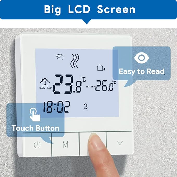 TDS75-WP Smart Termostat – Elegant kontroll för vattenburen värme