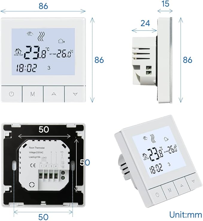 TDS75-WP Smart Termostat – Elegant kontroll för vattenburen värme